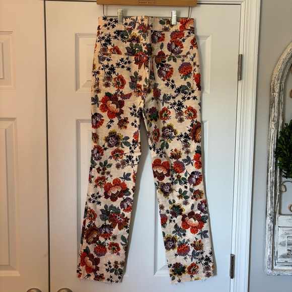 Anthropologie Pilcro The Cigarette Slim Straight Floral Jeans size 28 Boho Fall - Picture 9 of 11